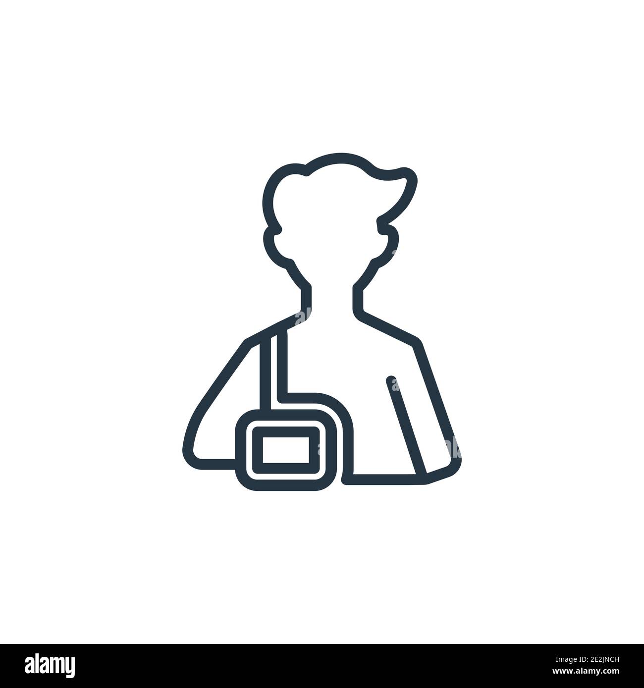 Shoulder immobilizer outline vector icon. Thin line black shoulder immobilizer icon, flat vector simple element illustration from editable general con Stock Vector
