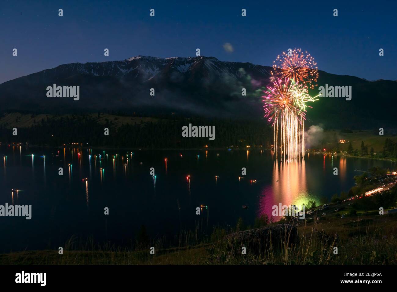 4th of July fireworks, Wallowa Lake, Oregon Stock Photo Alamy
