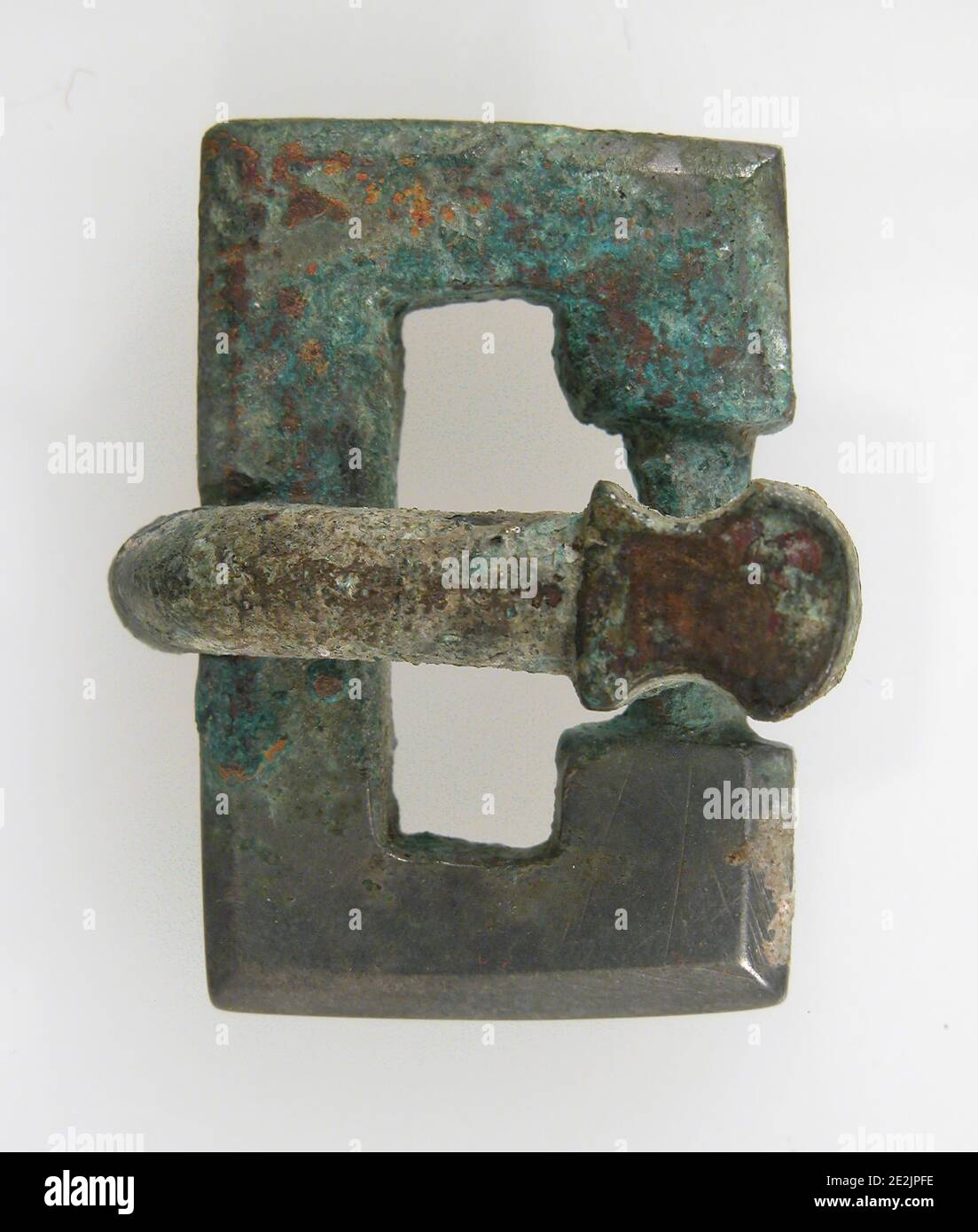 Belt Tongue and Rectangular Loop from a Buckle, Frankish, 500-700. Stock Photo