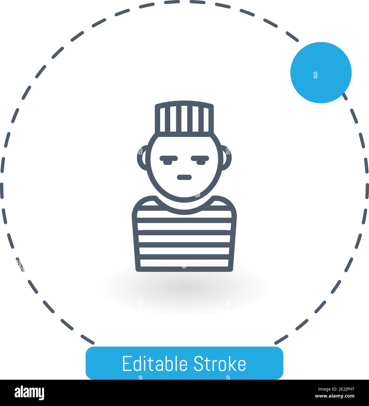 prisoner vector icon editable stroke outline icons for web and mobile Stock Vector