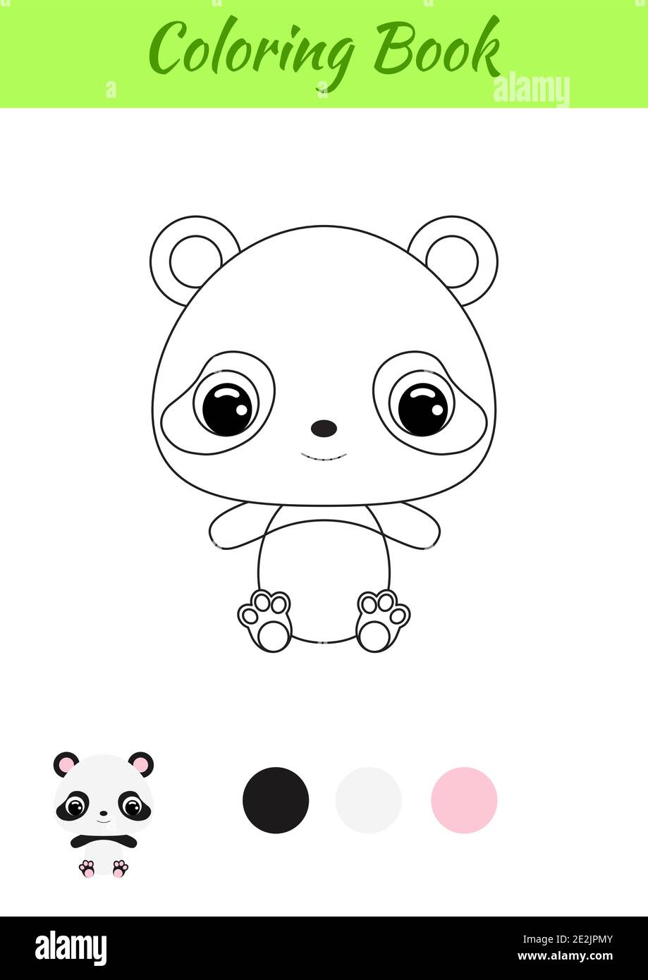 Cute Baby Panda Coloring Book For Adults