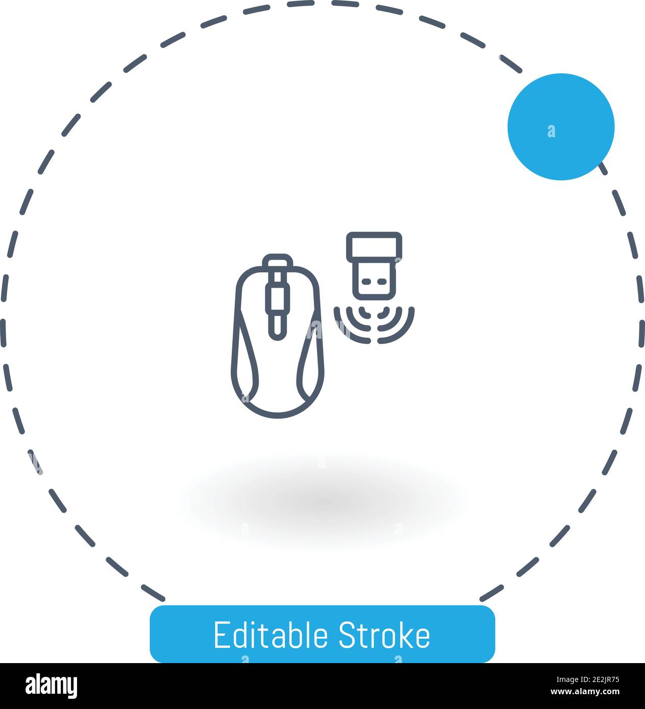 wireless mouse vector icon editable stroke outline icons for web and mobile Stock Vector