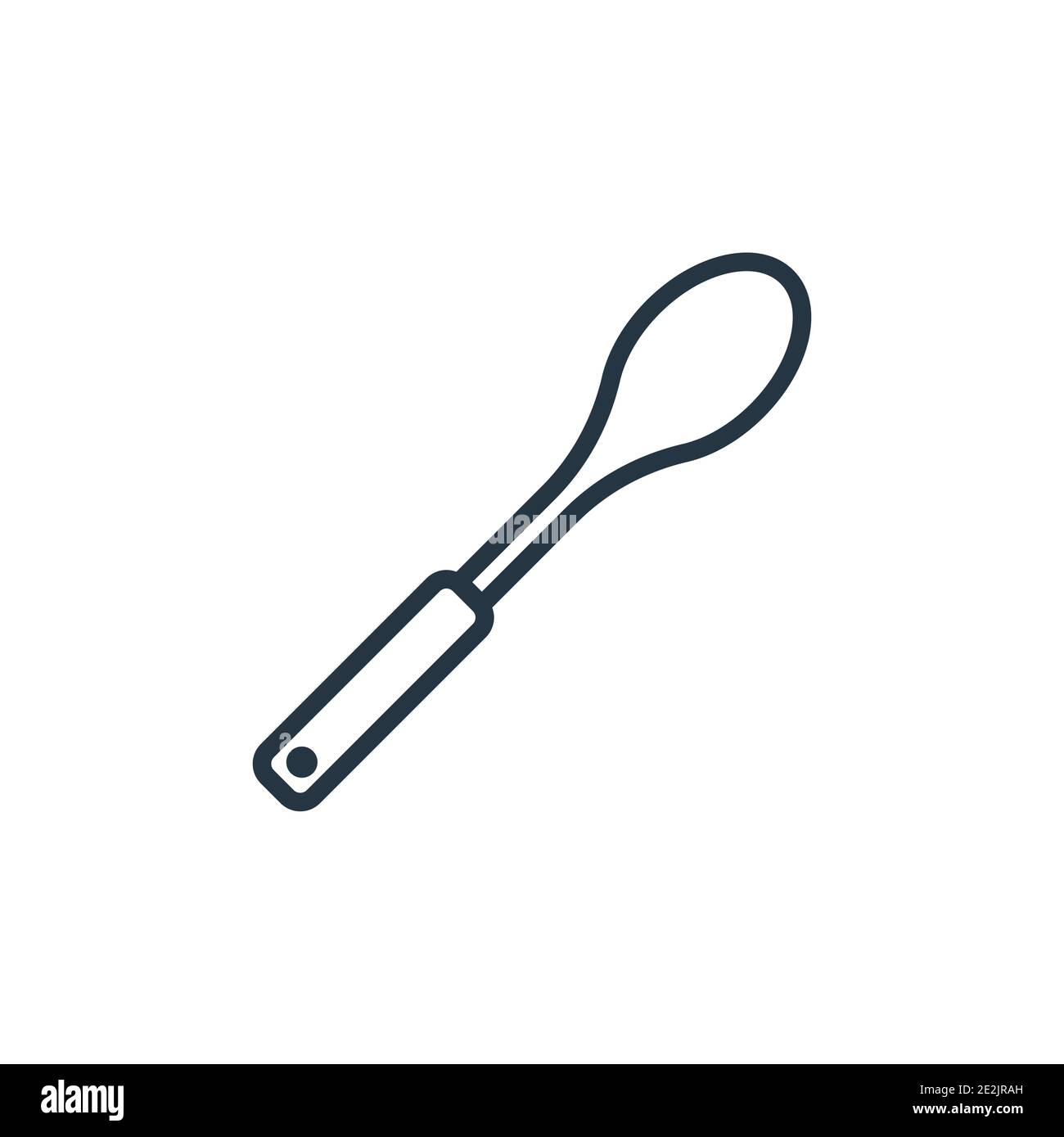 Teaspoon outline vector icon. Thin line black teaspoon icon, flat