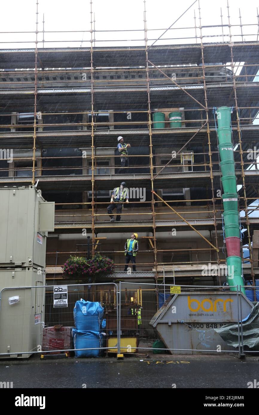 Ayr, Ayrshire, Scotland, UK. Scaffolding around the former Clydesdale