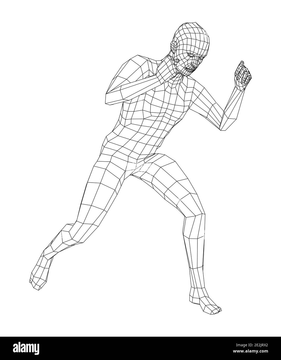 Wireframe boxing man. Vector Stock Vector Image & Art - Alamy