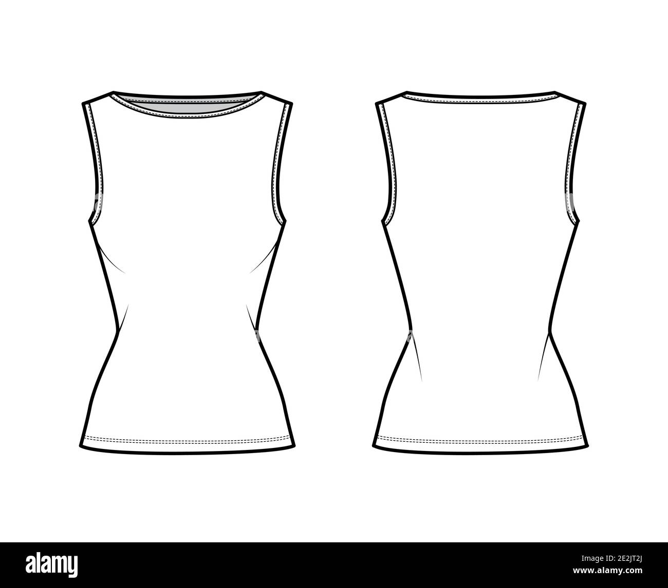 トップス draw drawers Cotton Boat Neck Tanktop Boatneck Tank Top | Gap Factory