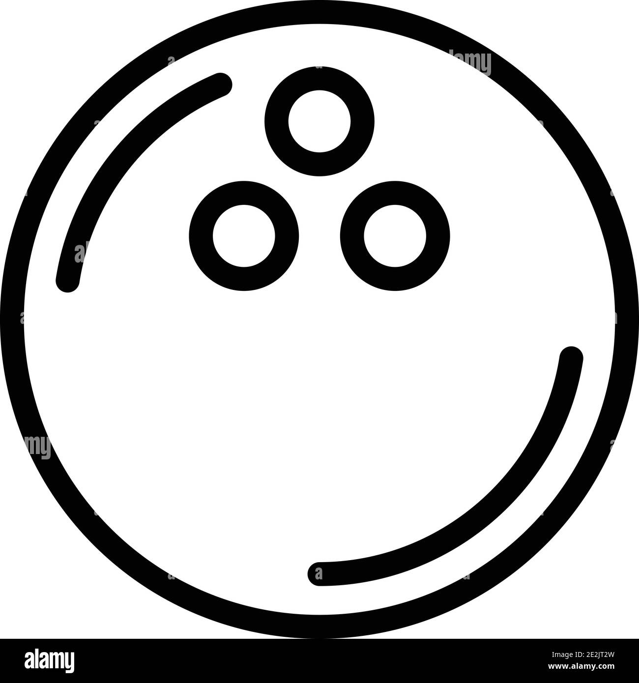Bowling ball icon. Outline bowling ball vector icon for web design