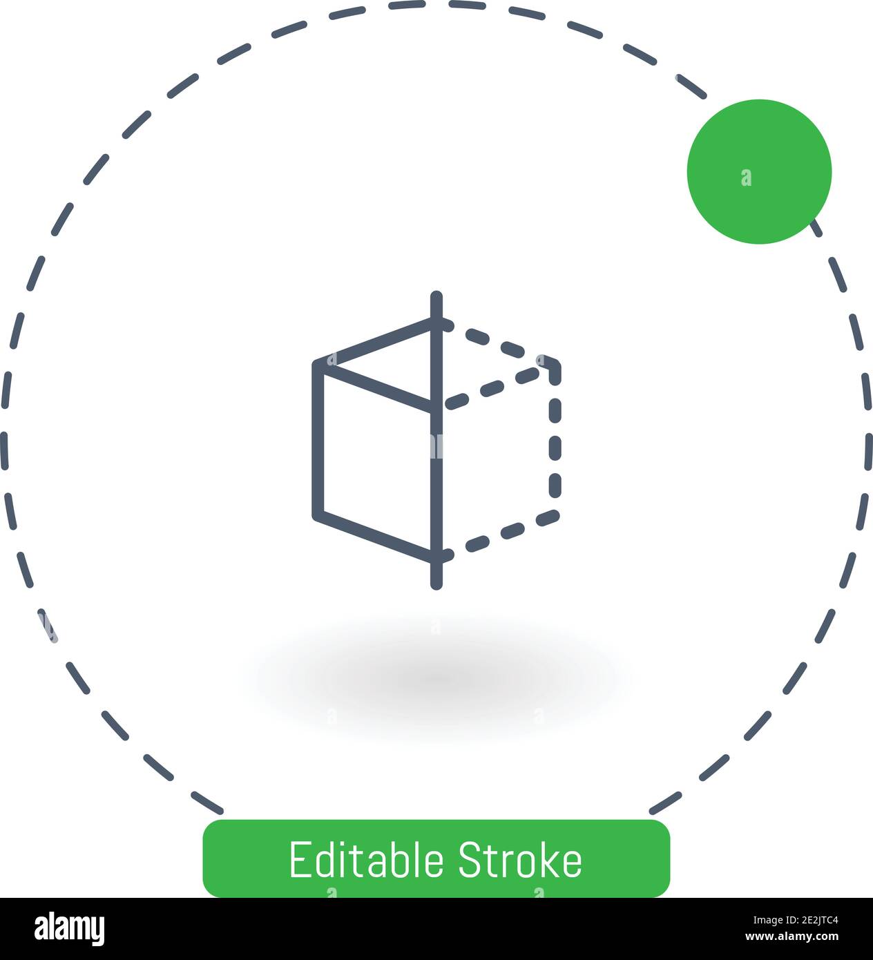 three dimensional vector icon editable stroke outline icons for web and mobile Stock Vector