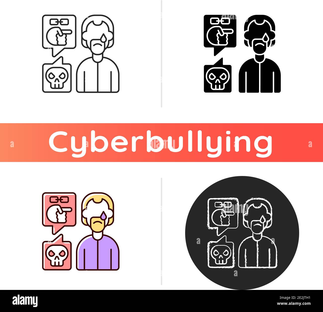 Racial cyberbullying icon Stock Vector Image & Art - Alamy
