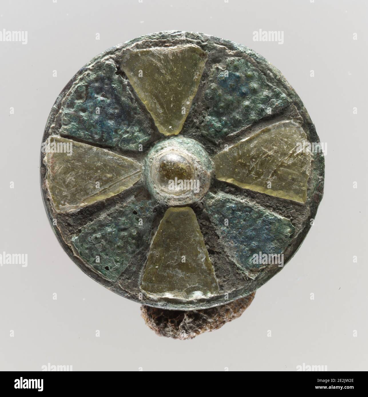 Disk Brooch, Frankish, 6th century. Stock Photo