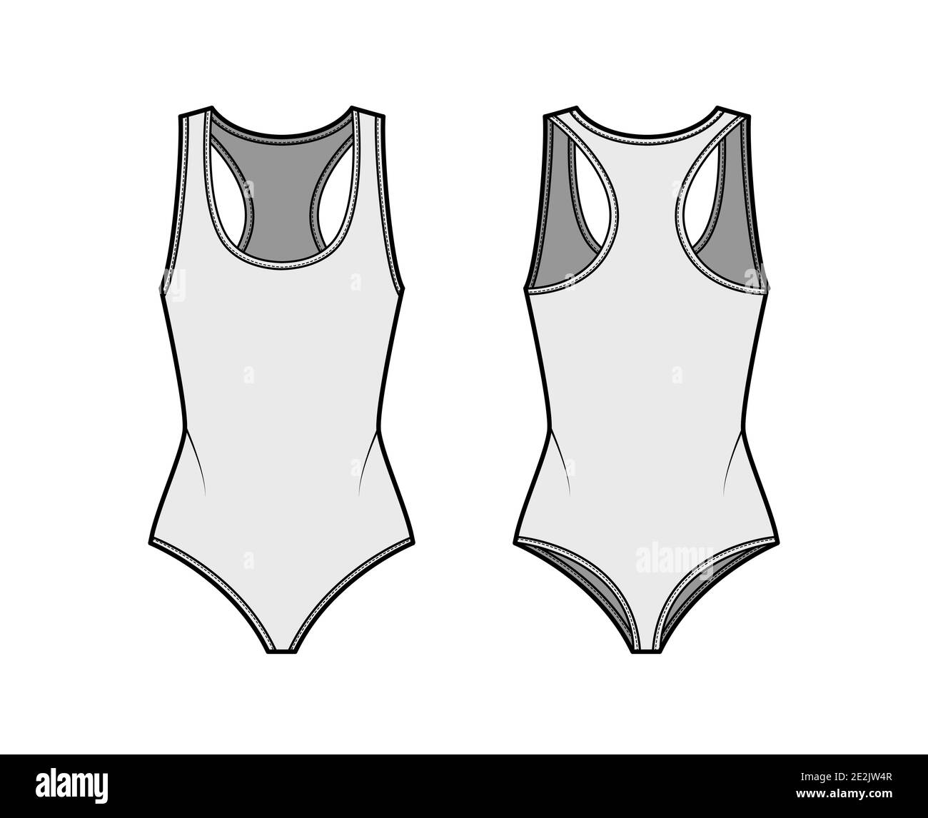 https://c8.alamy.com/comp/2E2JW4R/cotton-jersey-thong-bodysuit-technical-fashion-illustration-with-racer-back-deep-u-neckline-flat-outwear-one-piece-apparel-template-front-back-grey-color-women-men-unisex-swimsuit-cad-mockup-2E2JW4R.jpg
