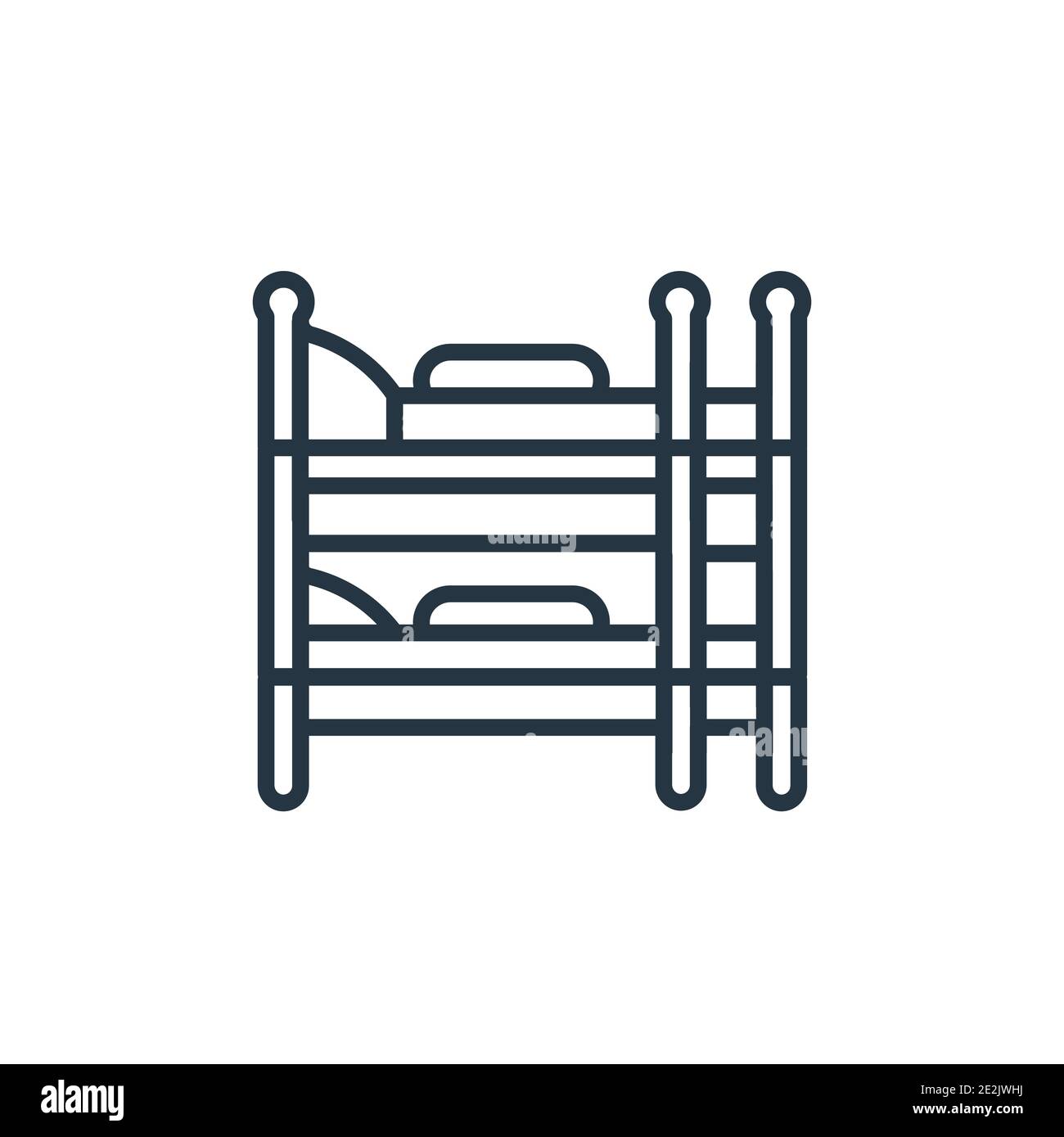 Bunk bed outline vector icon. Thin line black bunk bed icon, flat ...