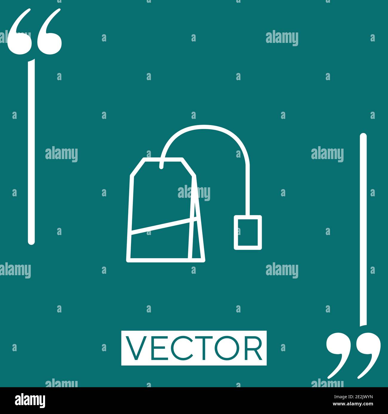tea bag with label Linear icon. Editable stroke line Stock Vector