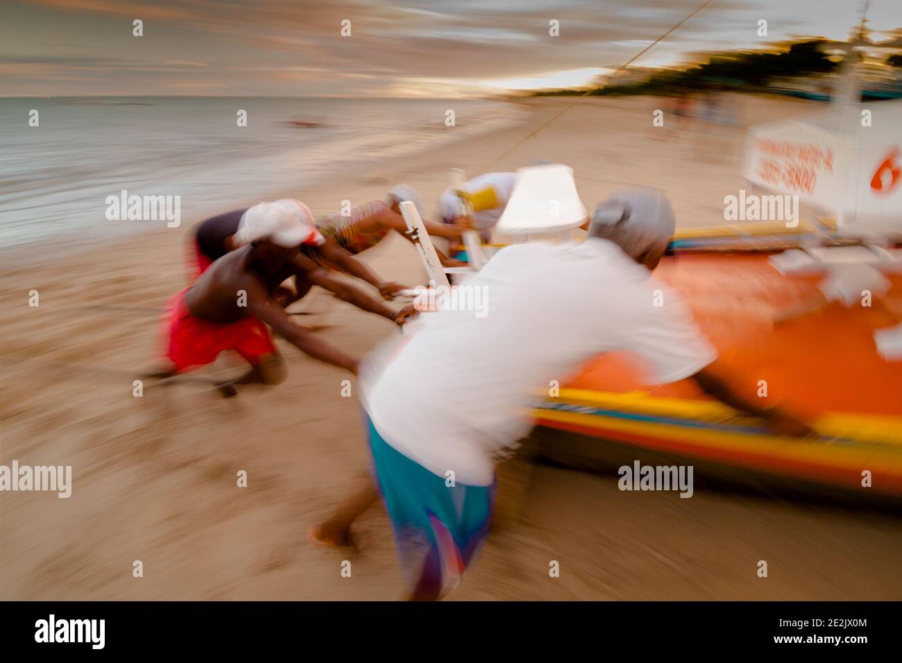 Daily movement on a beach in Maceió Brazil Stock Photo