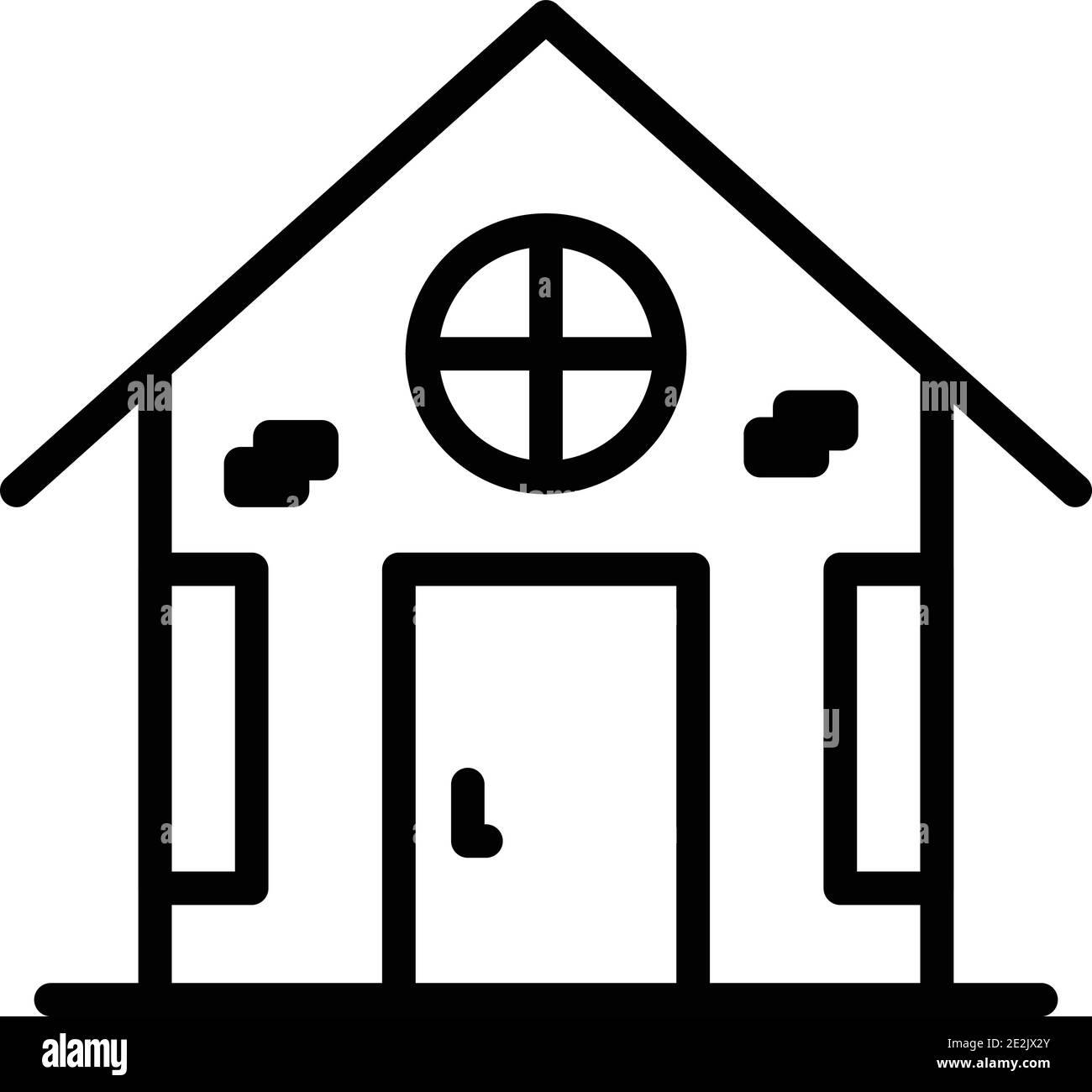 Village home icon. Outline village home vector icon for web design