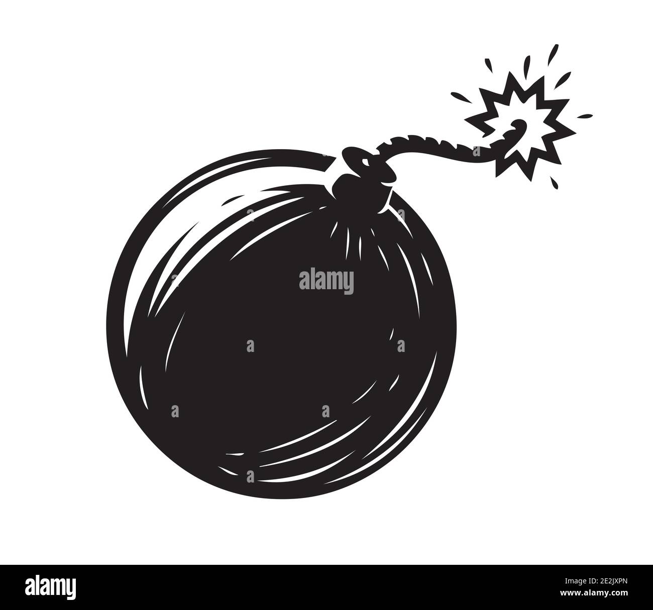 Black bomb isolated on white background. Weapon symbol vector Stock Vector