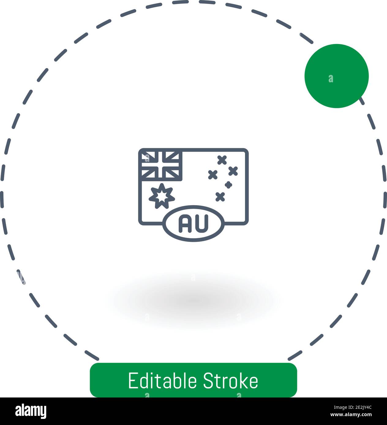 australia vector icon editable stroke outline icons for web and mobile Stock Vector