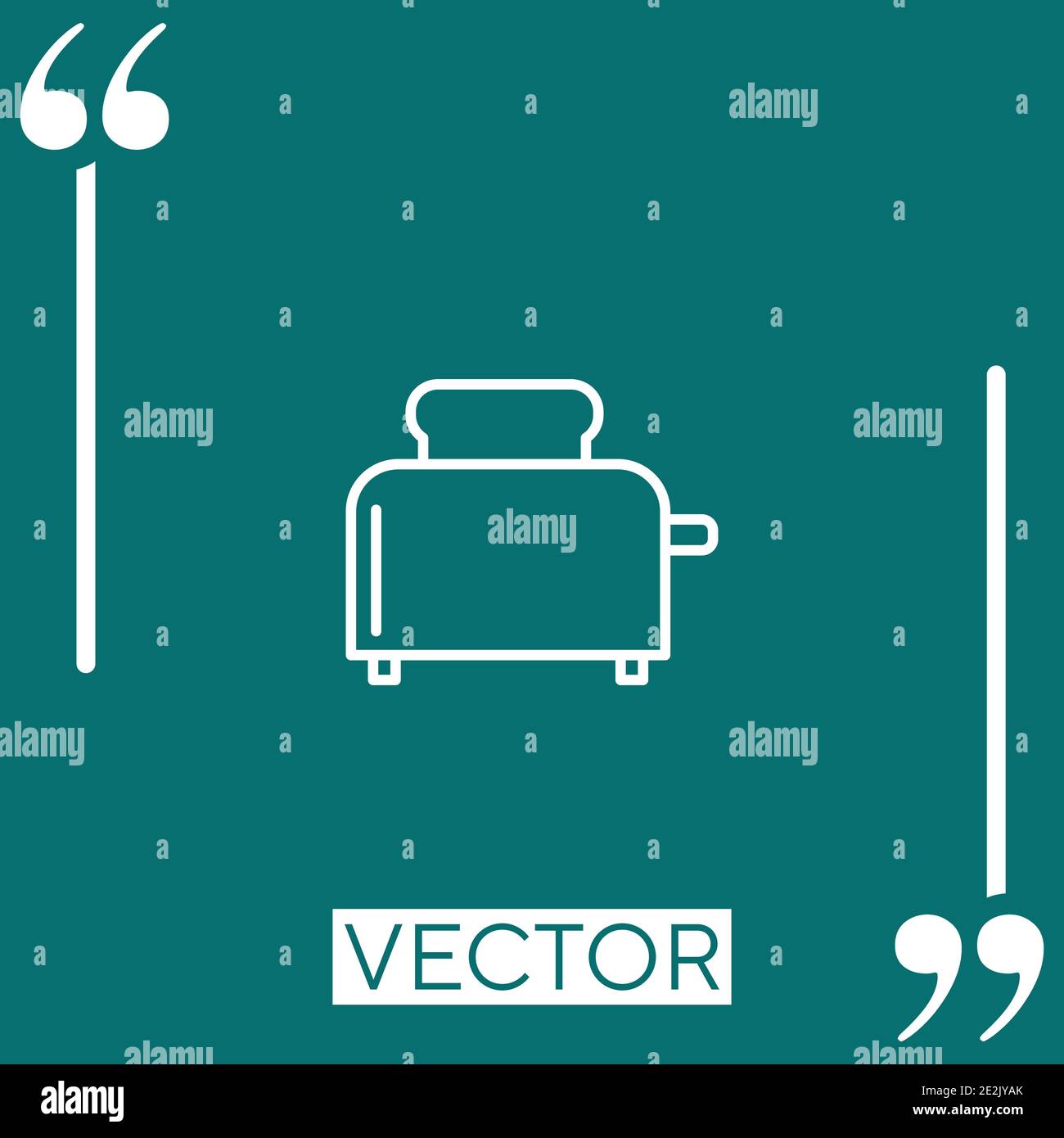 toaster with bread slice Linear icon. Editable stroke line Stock Vector