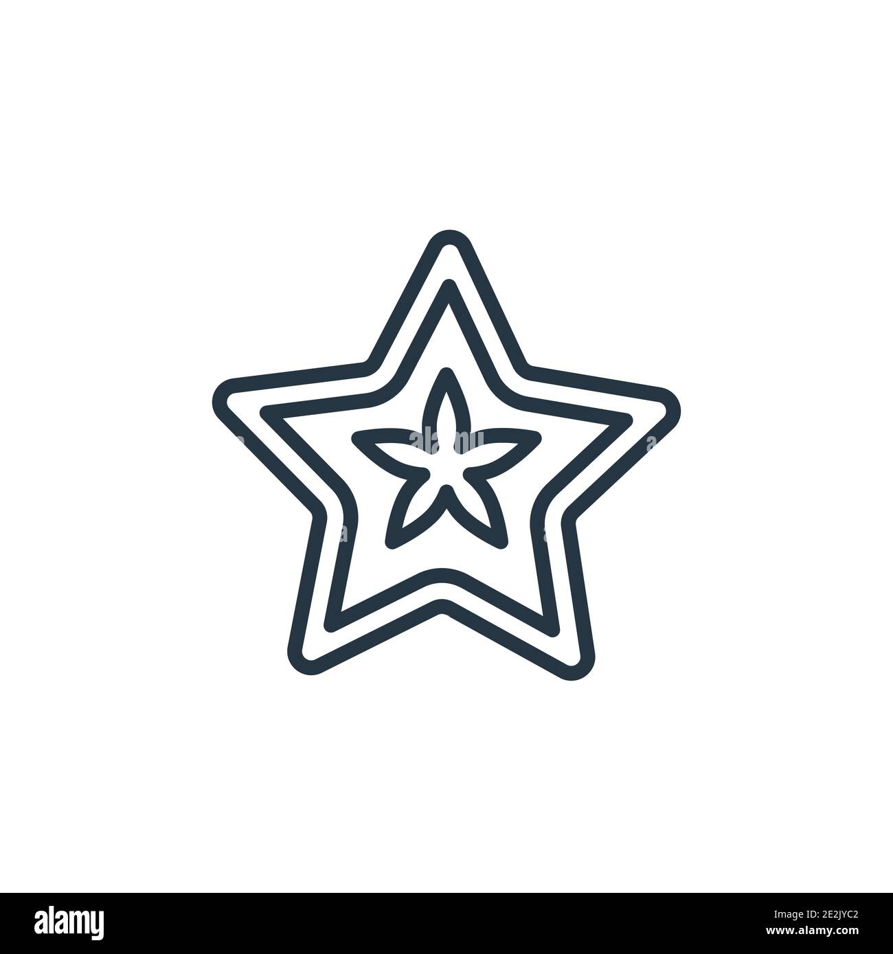 Star fruit outline vector icon. Thin line black star fruit icon, flat ...