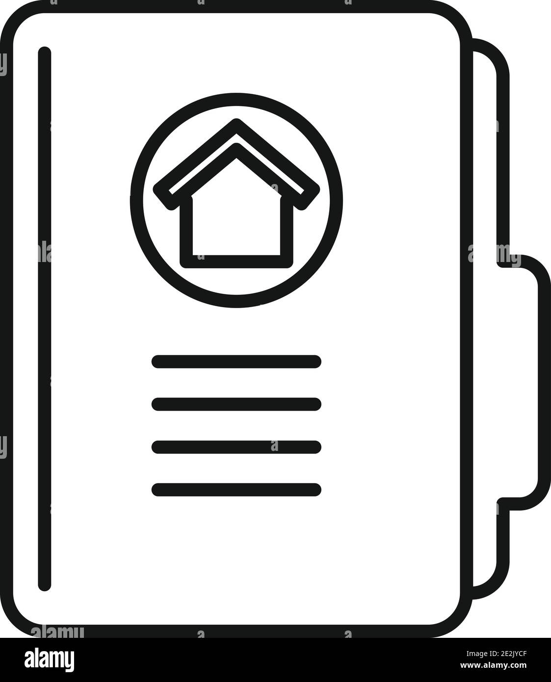 Realtor house folder icon, outline style Stock Vector