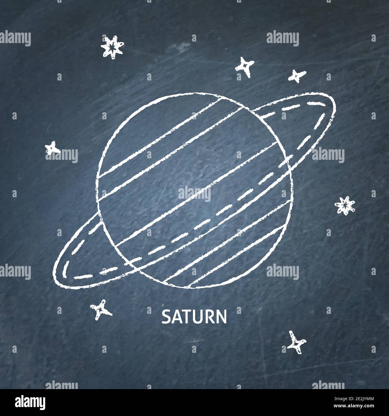 Planet Saturn icon on chalkboard. Solar system space element with rings -  chalk drawing Stock Vector Image & Art - Alamy