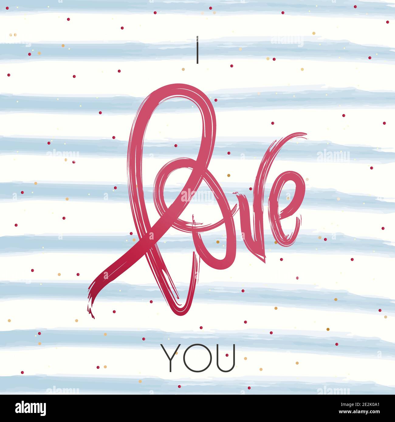 Valentines Day greeting card with paper cut red hearts. I love you ...