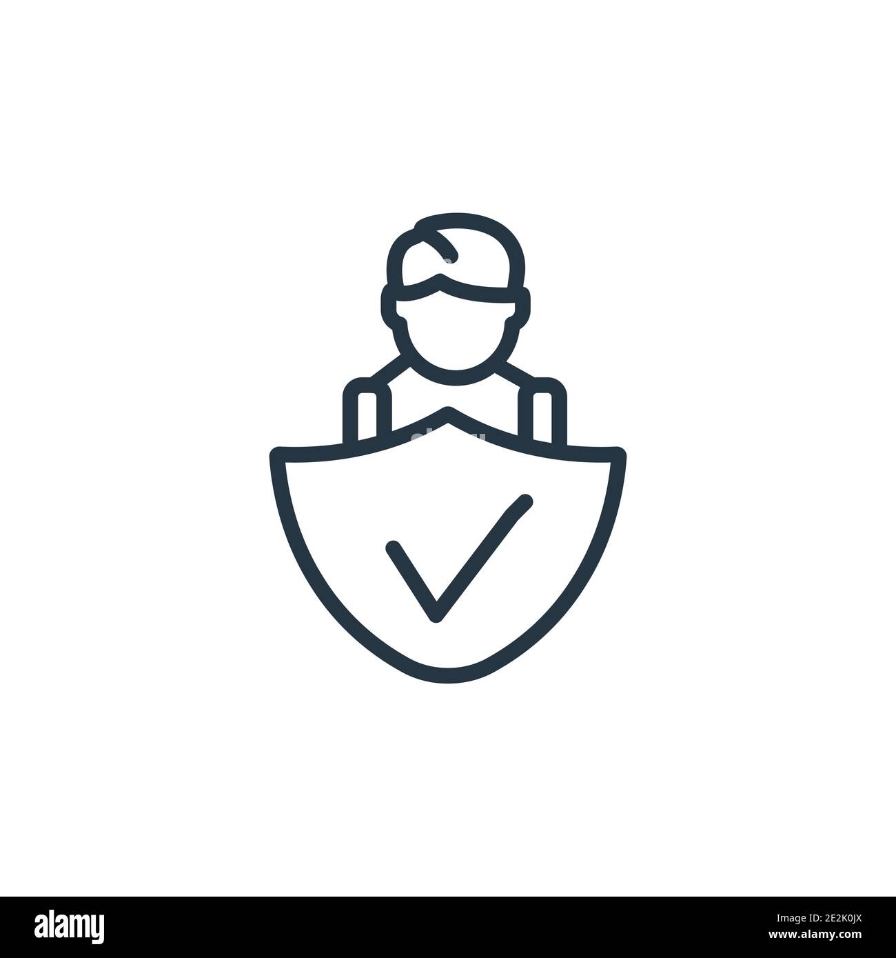 Insurance agent outline vector icon. Thin line black insurance agent