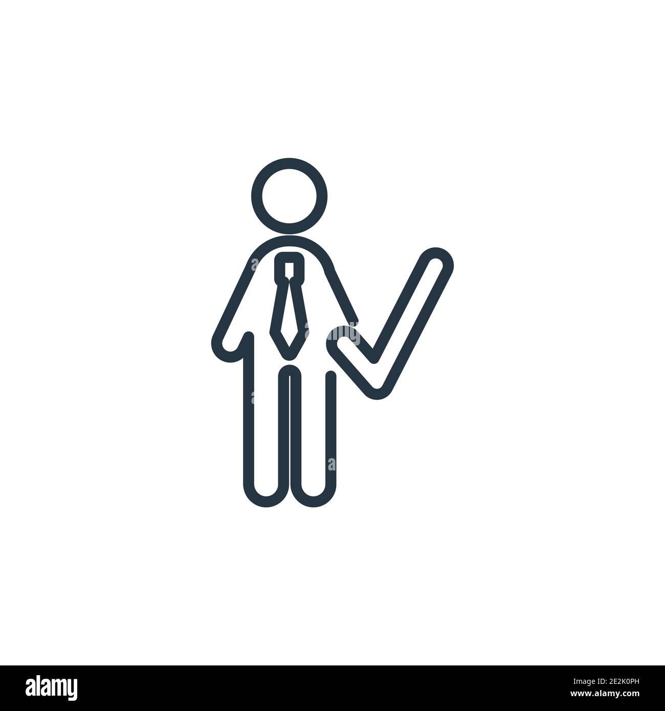 Candidate outline vector icon. Thin line black candidate icon, flat ...