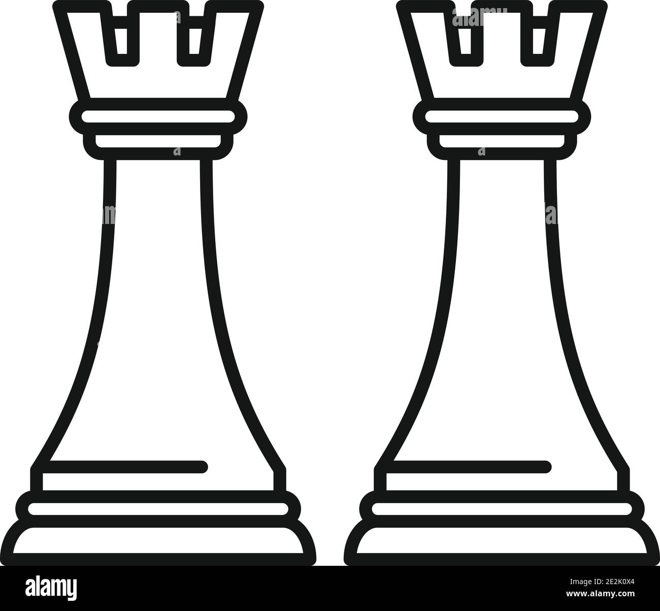 Trade war chess icon, outline style Stock Vector