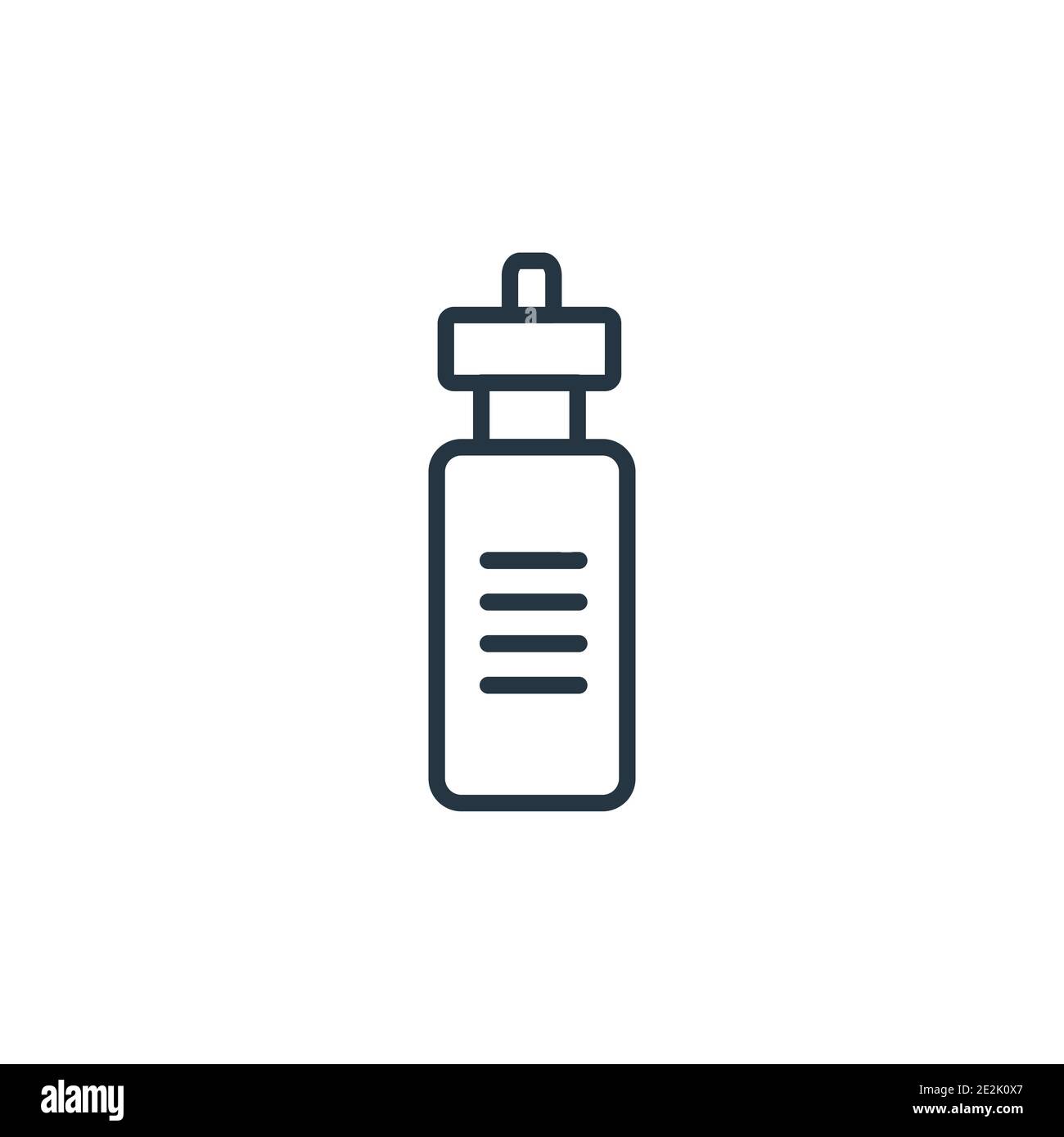 Flask bottle outline vector icon. Thin line black flask bottle icon ...
