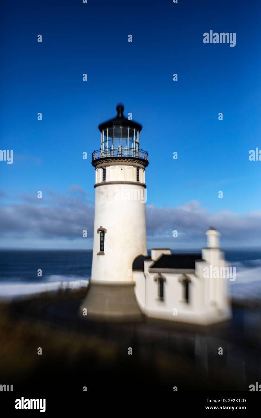 LB00244-00....WASHINGTON - North Head Lighthouse in Cape Disappointment State Park. Stock Photo