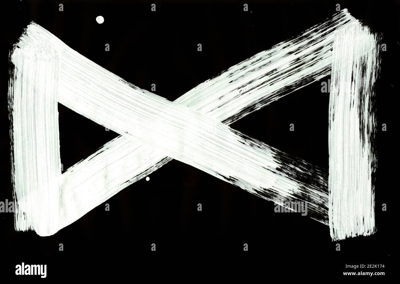 Macromannic Runes M Man 001 Inverted Stock Photo - Alamy