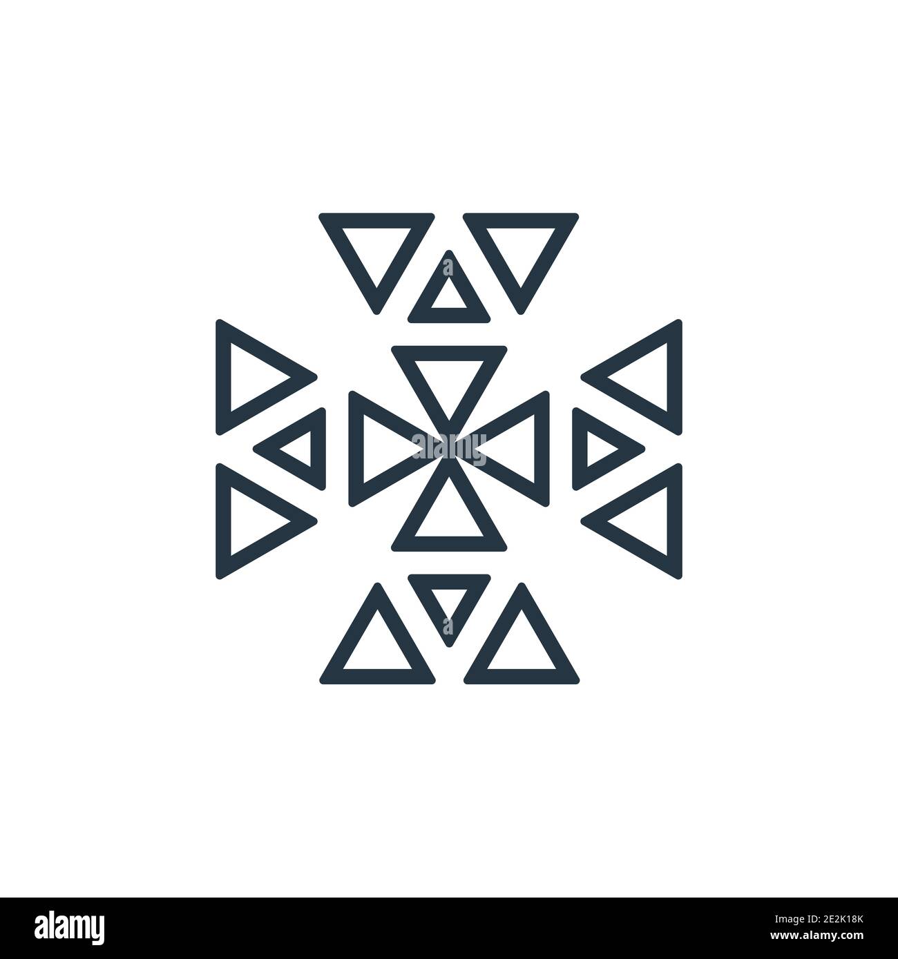 Polygonal windmill outline vector icon. Thin line black polygonal windmill icon, flat vector simple element illustration from editable geometry concep Stock Vector