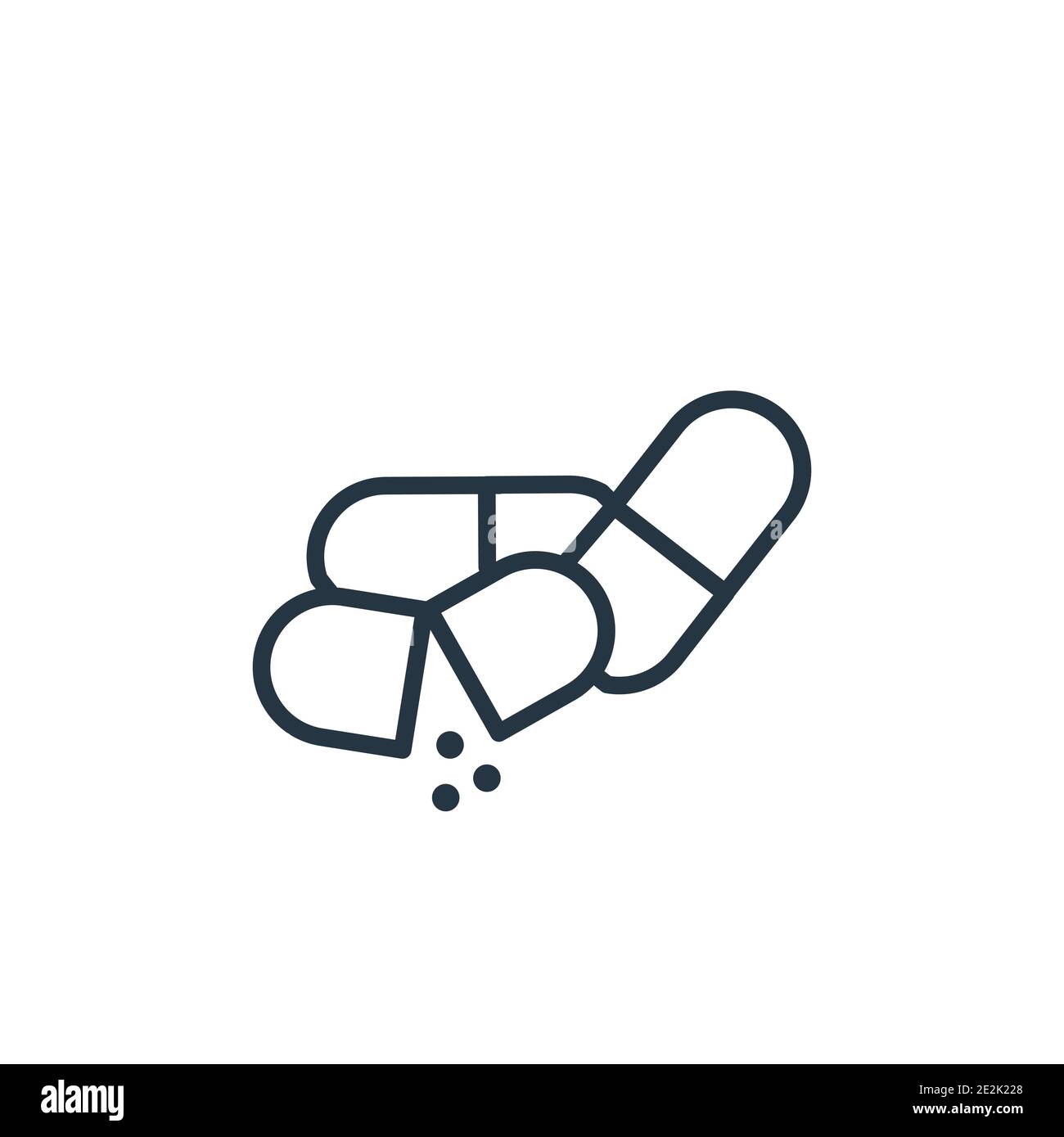 Antibiotics outline vector icon. Thin line black antibiotics icon, flat