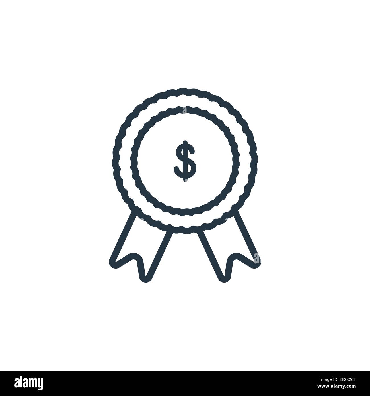 Money award outline vector icon. Thin line black money award icon, flat ...