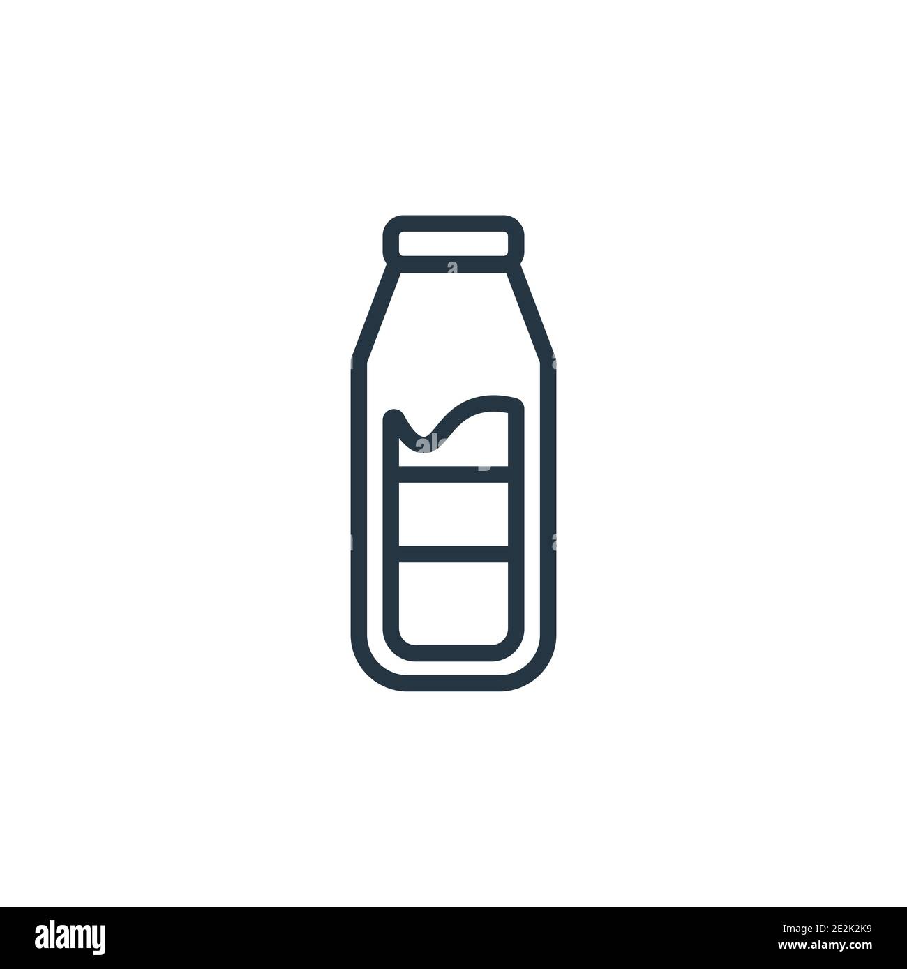 Milk bottle outline vector icon. Thin line black milk bottle icon, flat ...