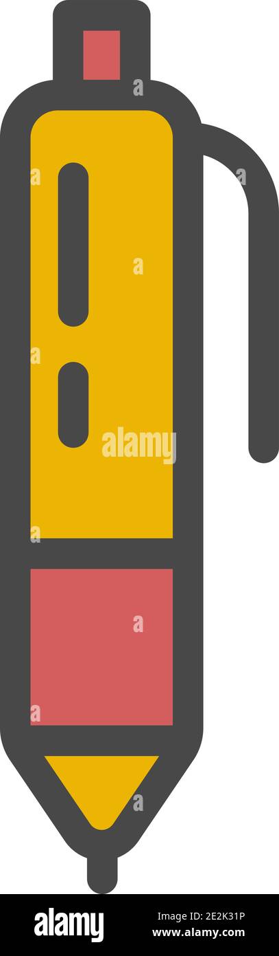 Ink pen automatic ballpoint outline flat vector icon Stock Vector Image ...