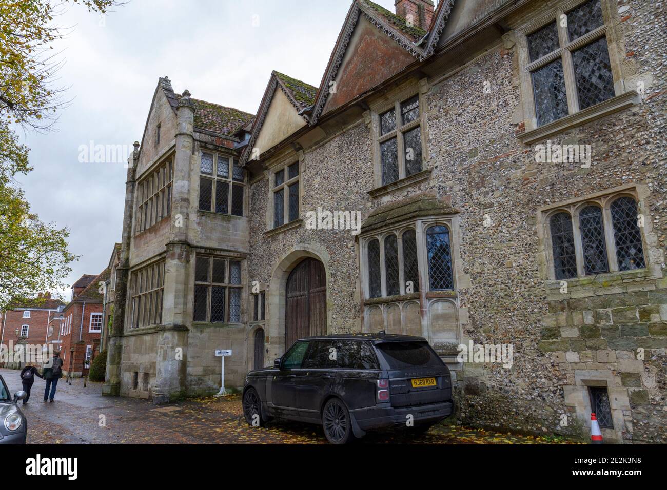 The North Canonry, and Gatehouse, The Close (in the grounds of Salisbury Cathedral), Salisbury, Wiltshire, UK. Stock Photo