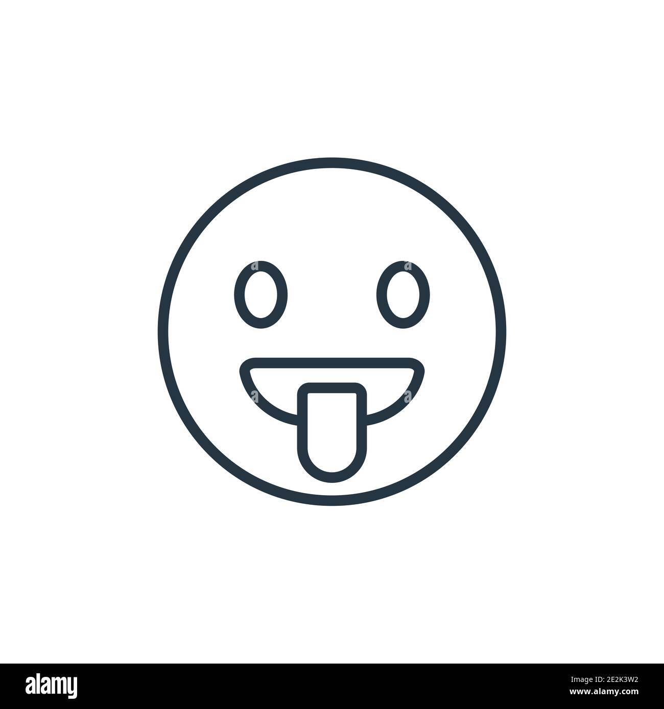 Tongue out emoji outline vector icon. Thin line black tongue out emoji