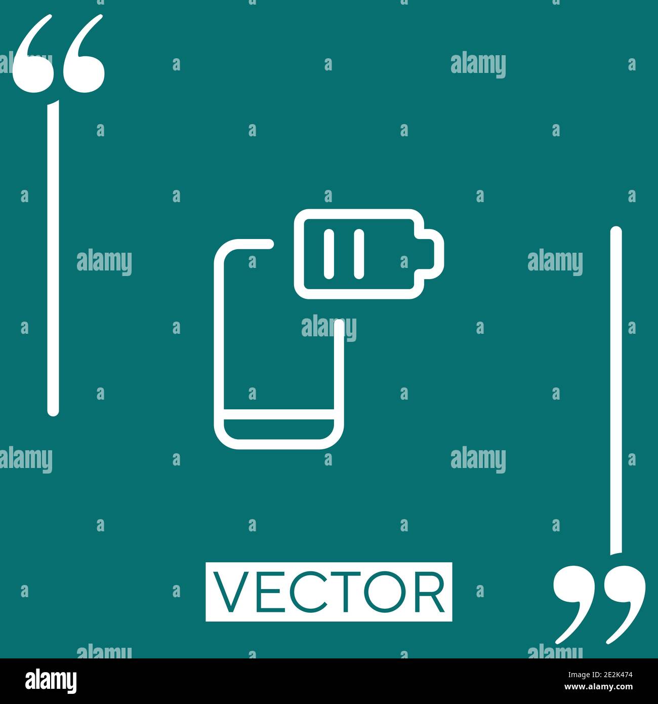low battery vector icon Linear icon. Editable stroke line Stock Vector