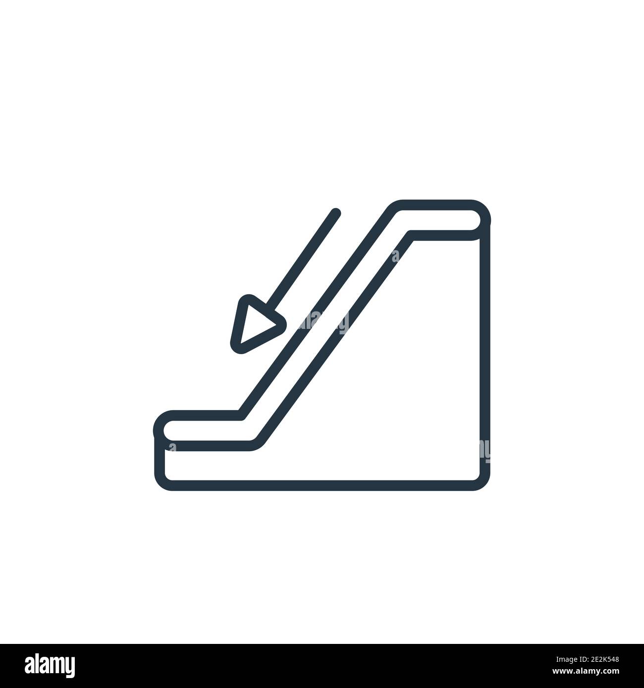 Go Down Outline Vector Icon Thin Line Black Go Down Icon Flat Vector