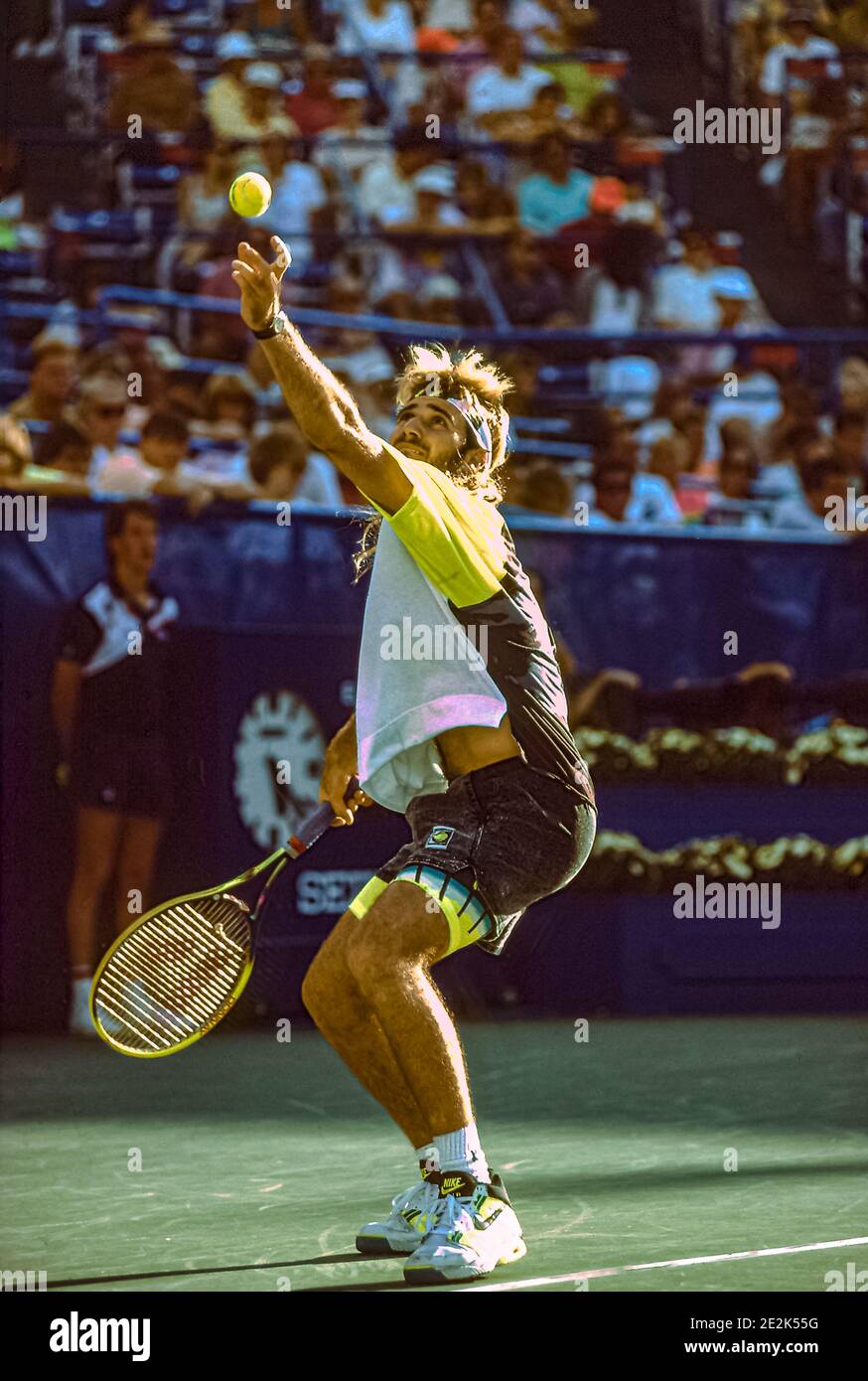 Andre Agassi (USA) competing at the 1990 US Open Tennis Championships Stock  Photo - Alamy