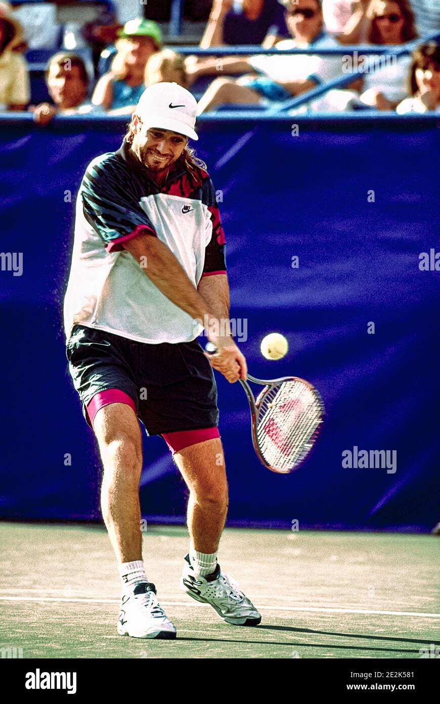 Andre Agassi (USA) competing at the 1992 US Open Tennis Championships Stock  Photo - Alamy