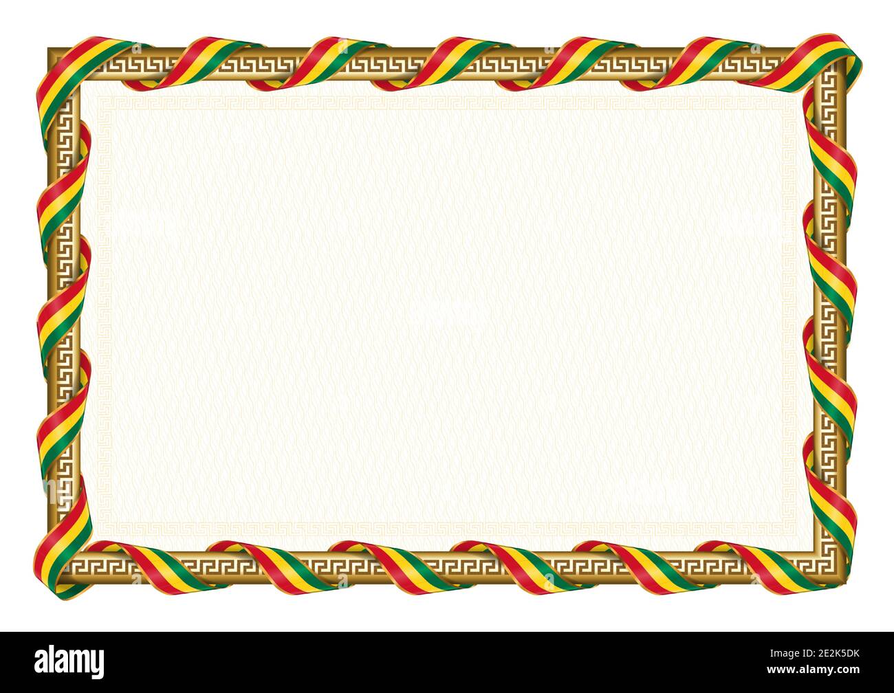 Horizontal frame and border with Ghana flag, template elements for your