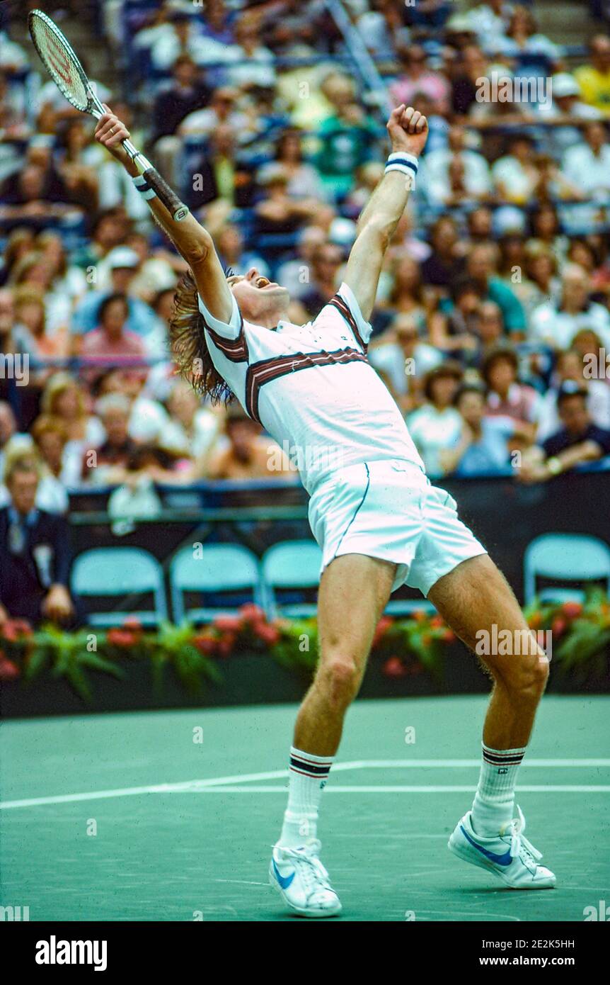 Jimmy Connors (USA) competing at the 1981 US Open Tennis Championships