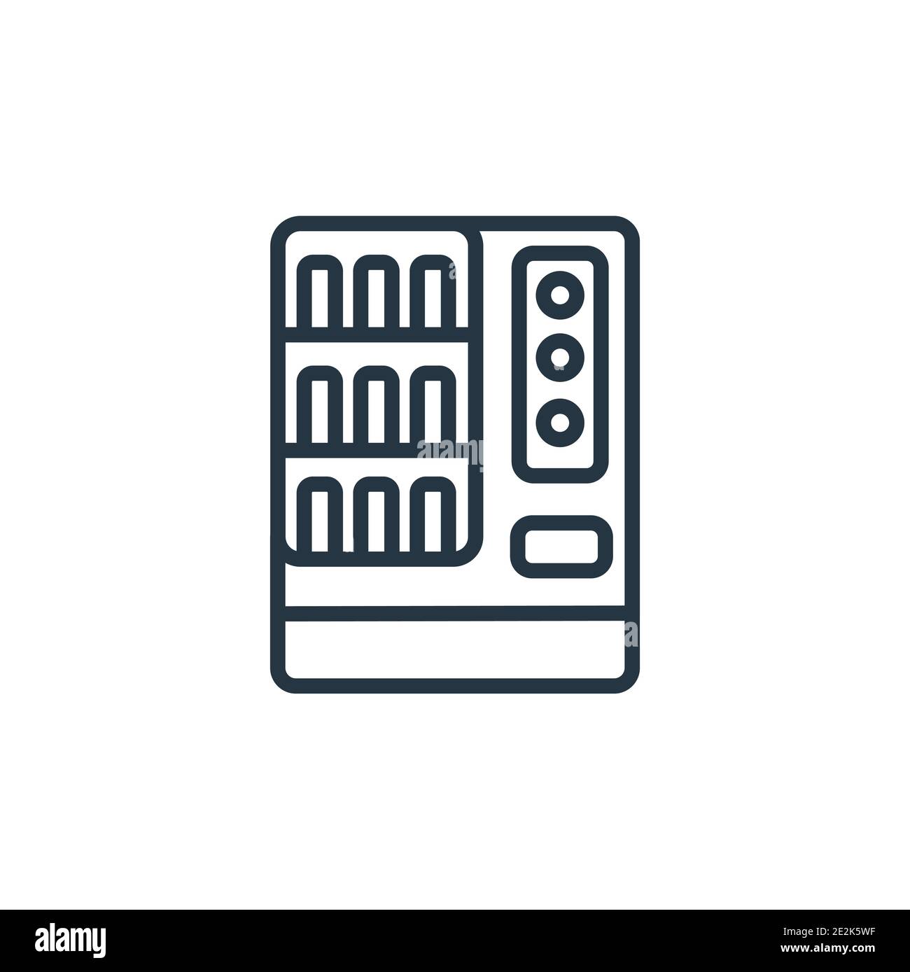 Vending machine outline vector icon. Thin line black vending machine