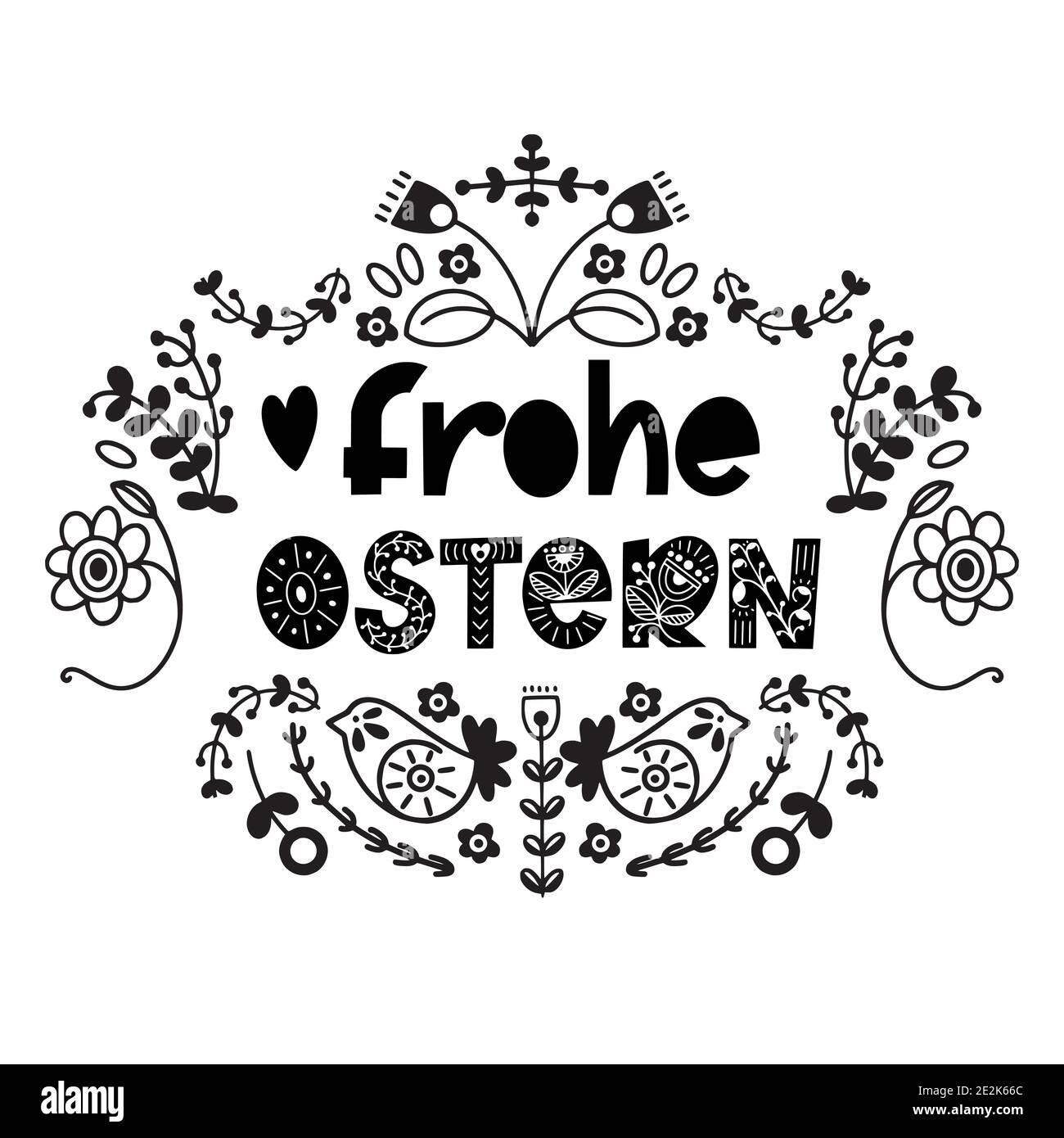 Frohe ostern Black and White Stock Photos & Images - Alamy