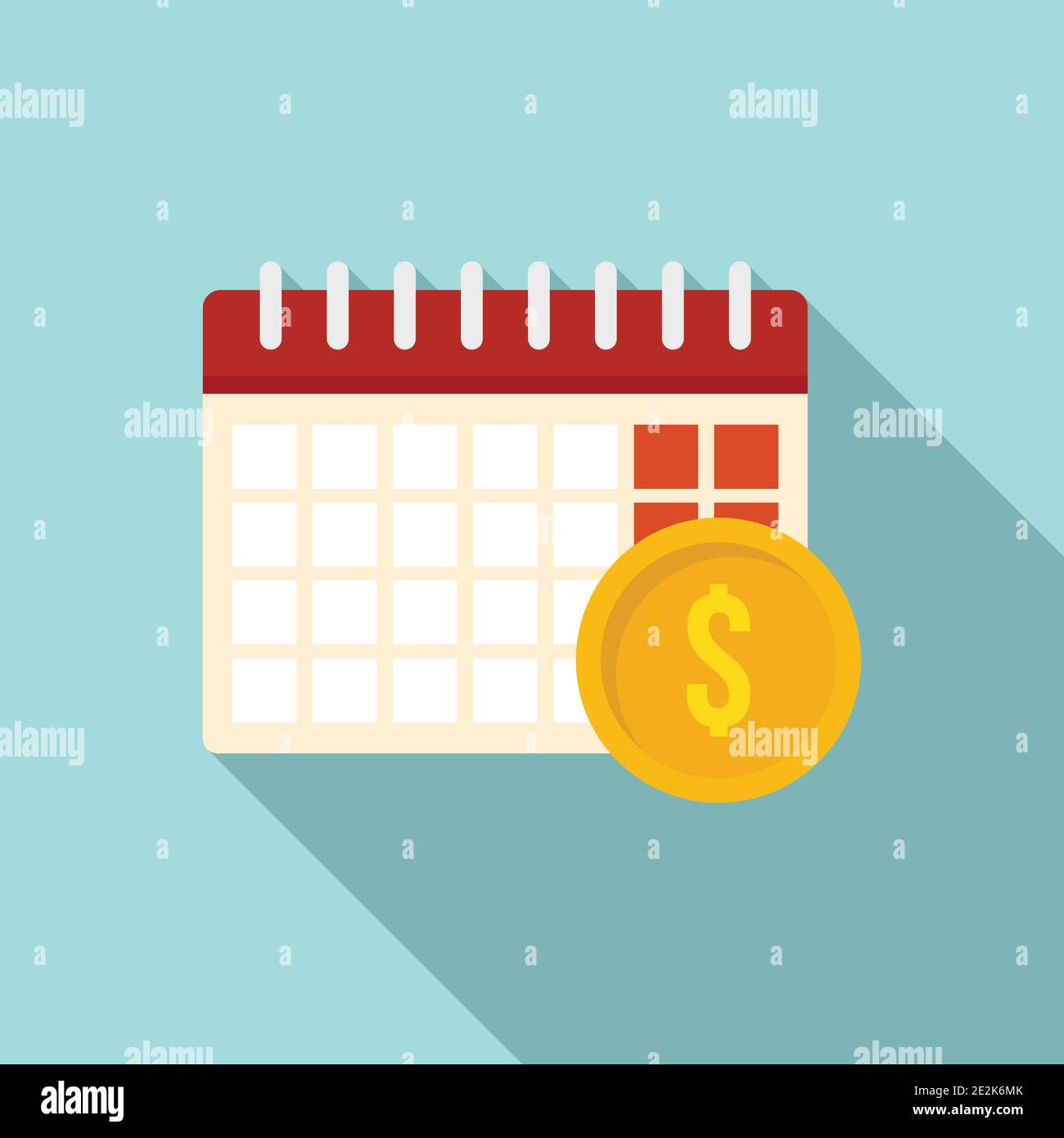 Calendar estimator icon, flat style Stock Vector