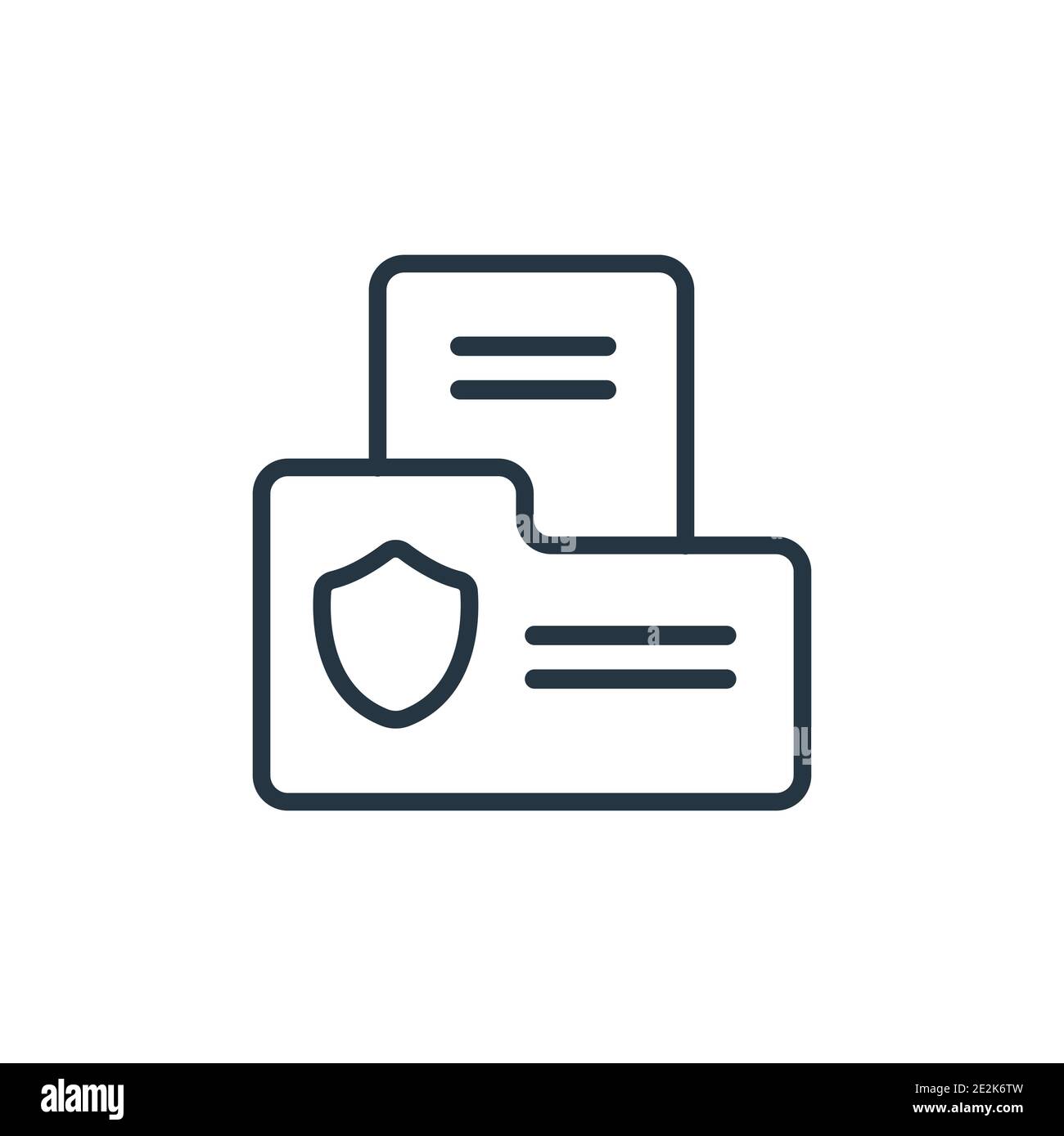 Document outline vector icon. Thin line black document icon, flat vector simple element illustration from editable gdpr concept isolated stroke on whi Stock Vector