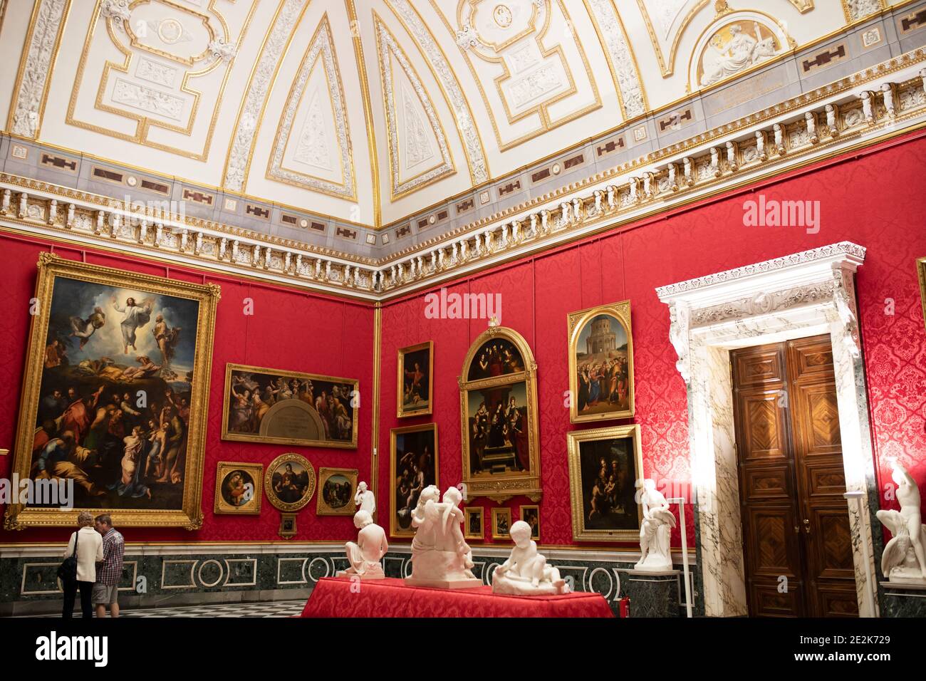 The Museum Hall inside the Orangery Palace at Sanssouci Park in Potsdam, Germany, housing copies of Renaissance art of the Prussian royal family. Stock Photo